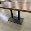 Walnut and Metal Rectangular Pedestal Dining Table