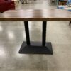 Walnut and Metal Rectangular Pedestal Dining Table