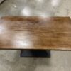 Walnut and Metal Rectangular Pedestal Dining Table