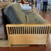 Wood Frame 3-Seater Sofa w/ Green Cushion
