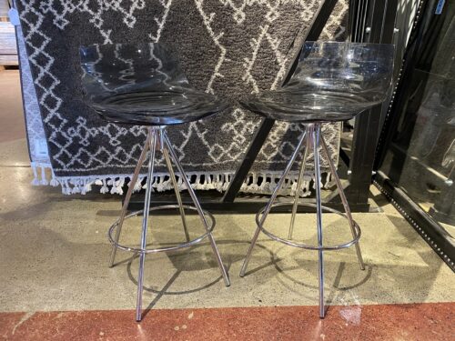 Minimal Modern Acrylic Seat Barstools (Set of 2)