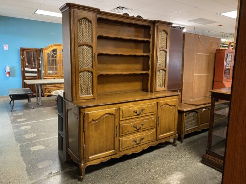 Vintage French Provincial Lockable China Cabinet