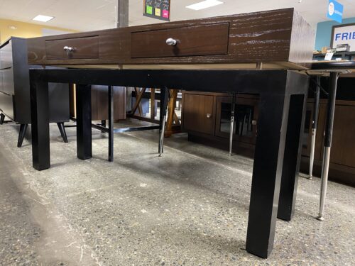 Black & Brown 2-Drawer Sofa Table