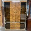 THOMASVILLE Founders Vintage Lighted Burled Wood China Cabinet