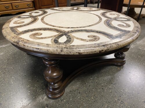 THOMASVILLE Hills of Tuscany Trebbiano Marble Round Coffee Table
