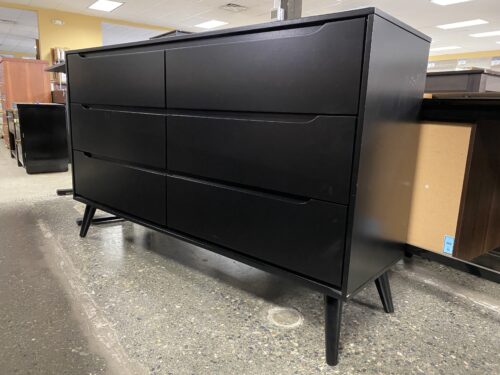 MCM Style Black 6-Drawer Dresser