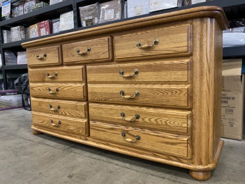 Natural White Oak 7 Drawer Lowboy Dresser