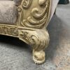 SCHNADIG Ornate Camel Back Rolled Arm Sofa