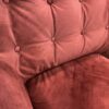 Tufted Crushed Velvet Burgundy Accent Chair