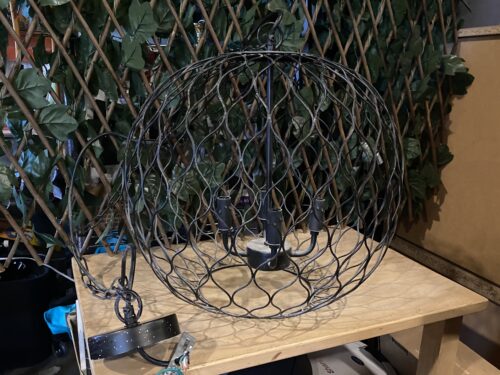 4-Light Orb Chandelier w/ Long Chain