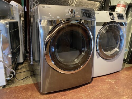 SAMSUNG Black Stainless Electric Steam Dryer Model #DV520AEP