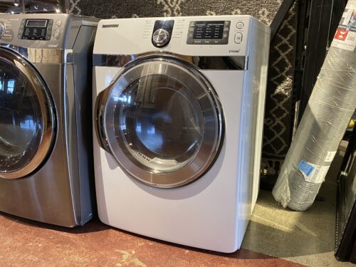 SAMSUNG White Gas Steam 7.5 Cu. Ft. Dryer Model #DV419AGW