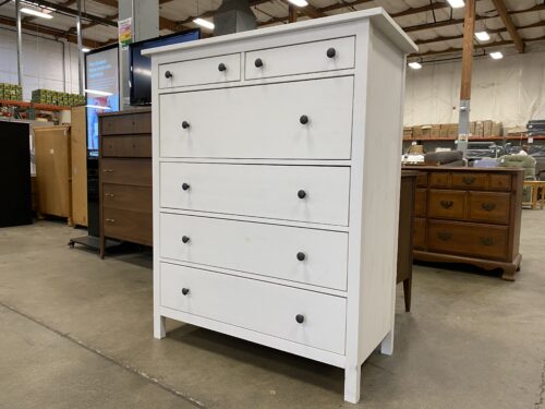 White 6 Drawer Tallboy Dresser