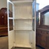 Towering White Glass Door Cabinet w/ Adjustable Shelves