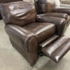 Classic Pushback Reclining Brown Leather Armchair