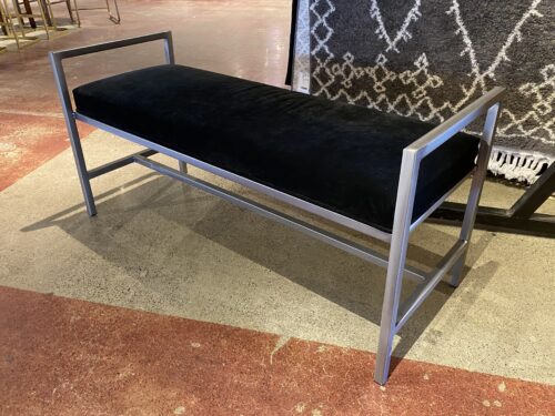 Chic Metal Frame Bench w/ Plush Velvety Cushion