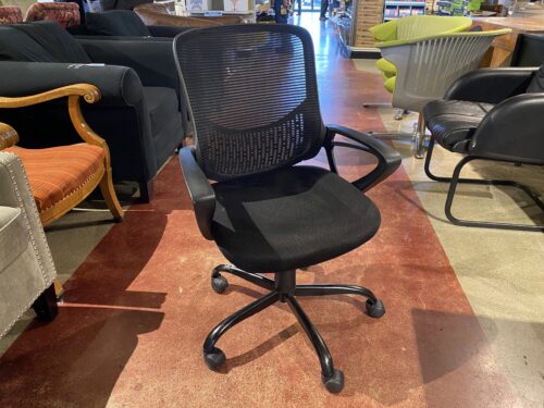 Black Easy-Rolling Adjustable Office Chair