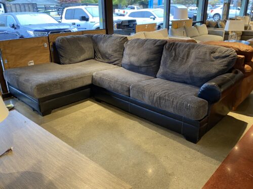 Plump Plush Grey & Black 2Pc. Sectional