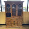 MANOR HOUSE Rustic China Hutch with Swirl Carving and Shutter Style Doors