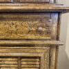 MANOR HOUSE Rustic China Hutch with Swirl Carving and Shutter Style Doors