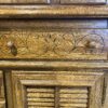 MANOR HOUSE Rustic China Hutch with Swirl Carving and Shutter Style Doors