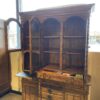 MANOR HOUSE Rustic China Hutch with Swirl Carving and Shutter Style Doors