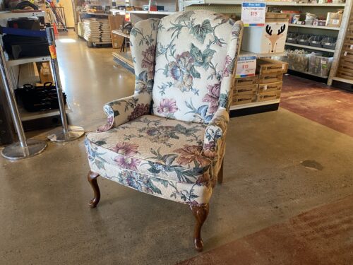 PEM-KAY FURNITURE  Floral Wingback Armchair
