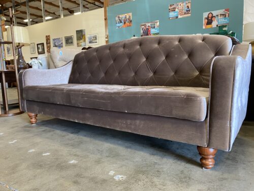 URBAN OUTFITTERS Brown Champagne Velvety Tufted Sleeper Sofa