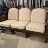 Antiqued Pine Old Tavern Frame Three Seater Sofa with Off White Cushions