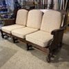 Antiqued Pine Old Tavern Frame Three Seater Sofa with Off White Cushions