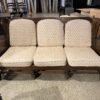 Antiqued Pine Old Tavern Frame Three Seater Sofa with Off White Cushions