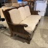Antiqued Pine Old Tavern Frame Three Seater Sofa with Off White Cushions