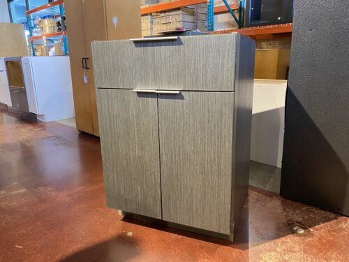 24" Wide Double Door One Drawer Cabinet - Modern Grey