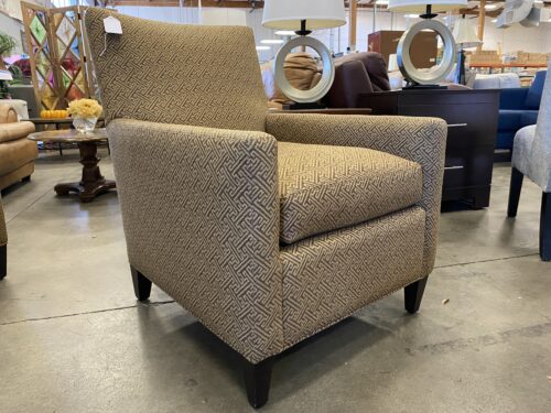 CRATE & BARREL Brown Geometric Pattern Arm Chair