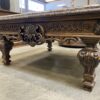 Ornate Wooden Coffee Table with Stone Top