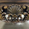 Ornate Wooden Coffee Table with Stone Top