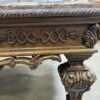 Ornate Wooden Coffee Table with Stone Top