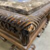 Ornate Wooden Coffee Table with Stone Top