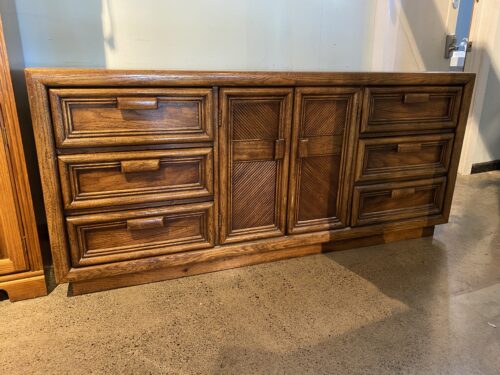 Vintage Nine Drawer Dresser with Pencil Fluting Detail