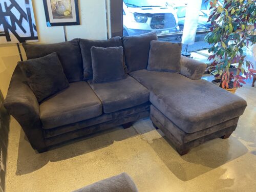 Cocoa Brown Three Seater Couch with Swappable Chaise