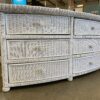 White Wicker 6 Drawer Lowboy Dresser
