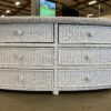 White Wicker 6 Drawer Lowboy Dresser