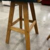 Emerald Green Swiveling Stool with Oak Tapered Base (Set of 2)