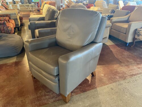 LA-Z-BOY Grey Leather Push Back Recliner Chair