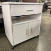 SOUTH SHORE White Nightstand w/ Bottom Storage