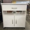 SOUTH SHORE White Nightstand w/ Bottom Storage