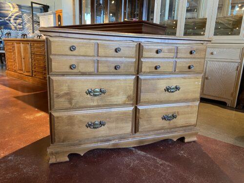 Vintage Wooden 44" Six Drawer Dresser