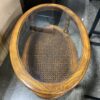 Glass Oval Two Tier Coffee Table w/ Bottom Rattan