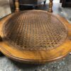 Glass Oval Two Tier Coffee Table w/ Bottom Rattan