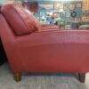 NATUZZI Red Leather 3 Seater Sofa